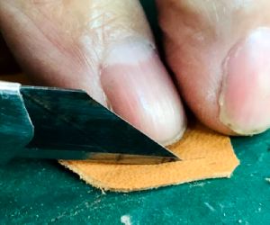 cutting leather leather feather vane