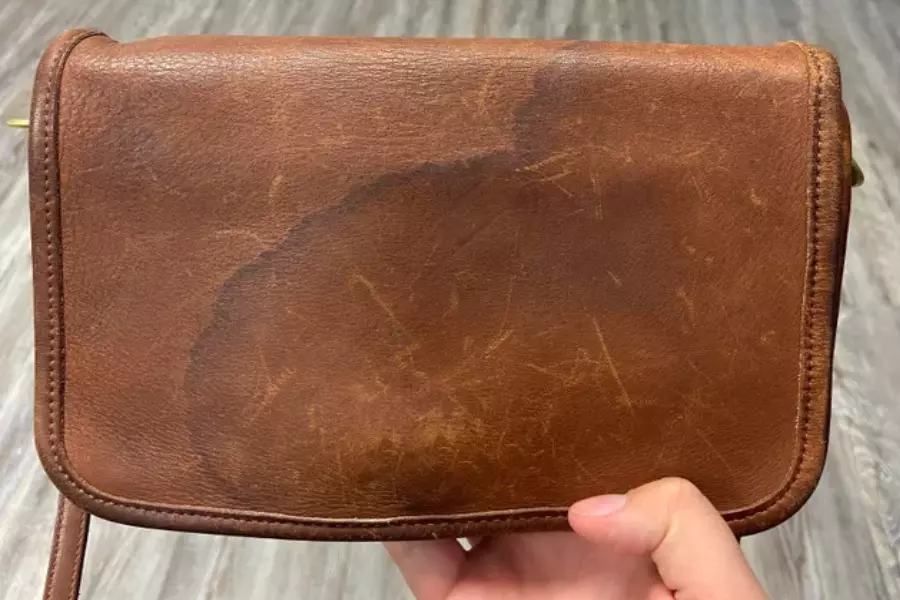 visual stains on leather