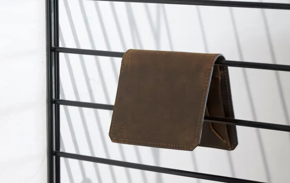 hanging your leather wallet to dry
